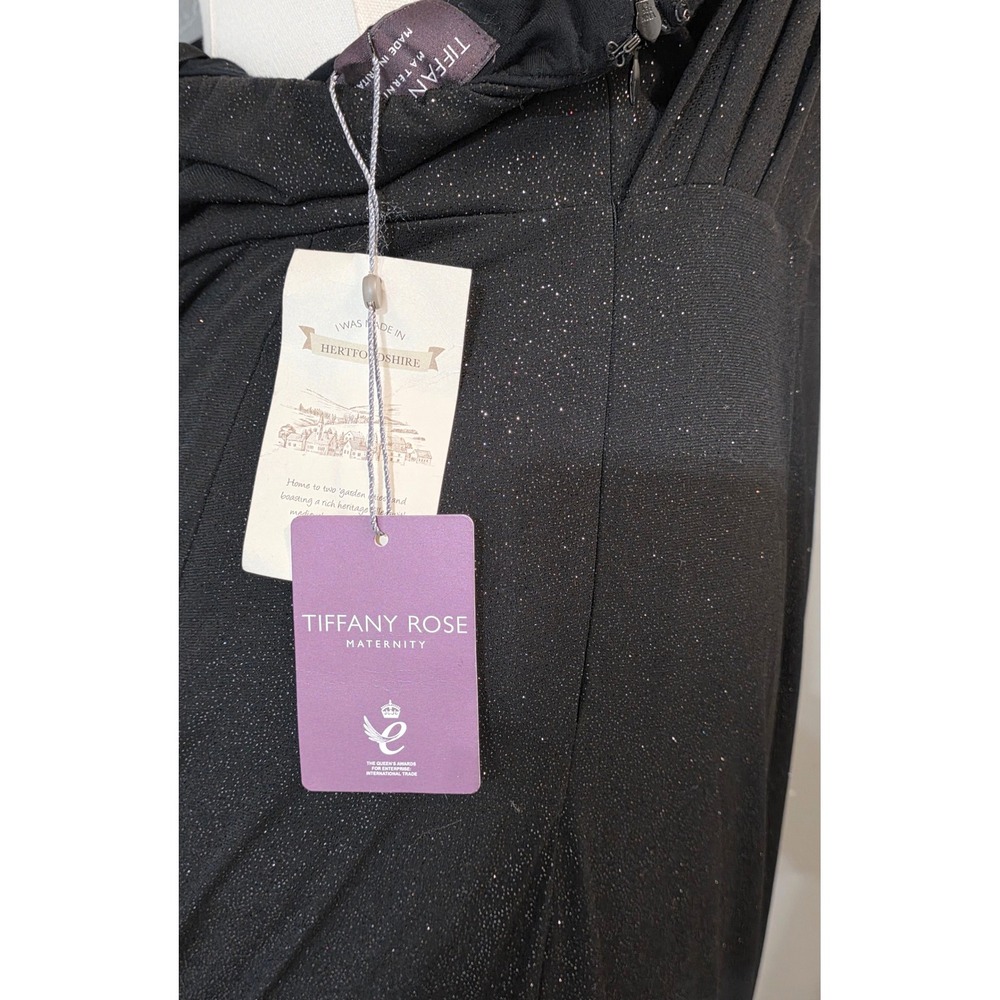 Tiffany Rose Maternity Gown Women Size 6 Black Shimmer NEW - Picture 13 of 15